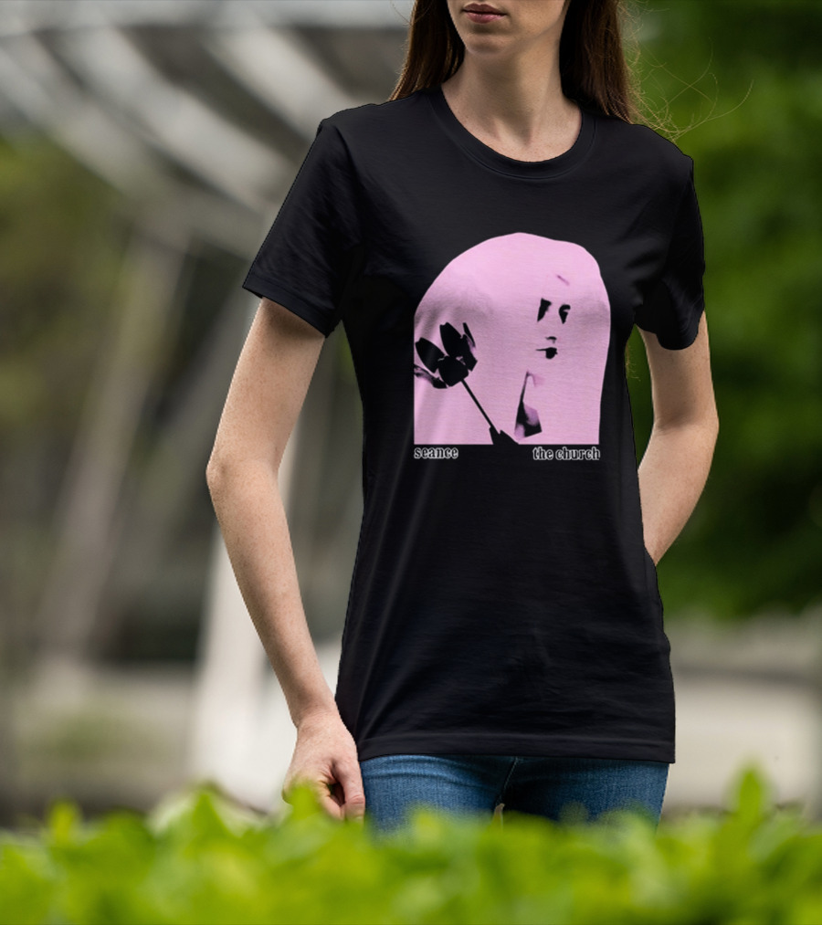 The Church Seance Pink Portrait With Flower T-Shirt