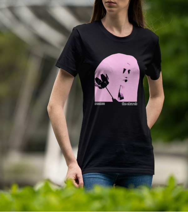 The Church Seance Pink Portrait With Flower T-Shirt