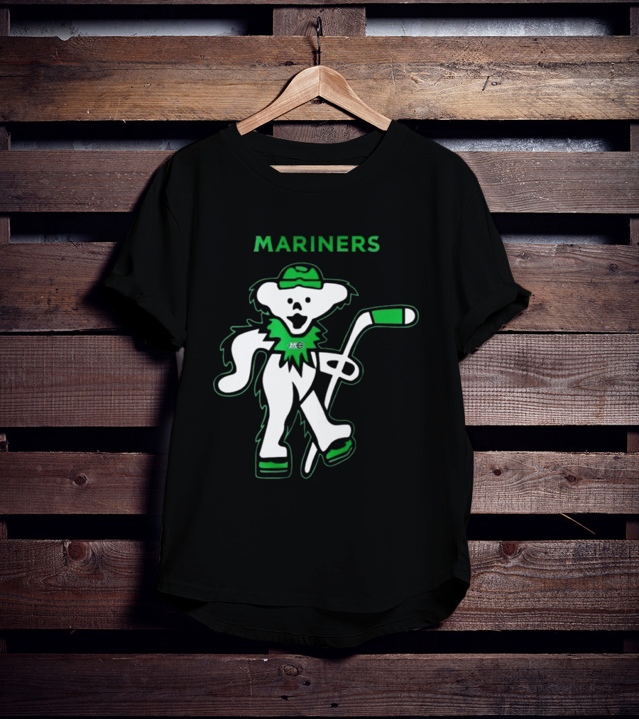 Maine Mariners 2025 Grateful Dead Night Hockey Dancing Bear T-Shirt