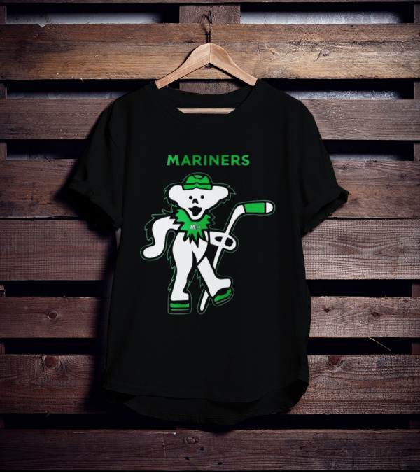 Maine Mariners 2025 Grateful Dead Night Hockey Dancing Bear T-Shirt