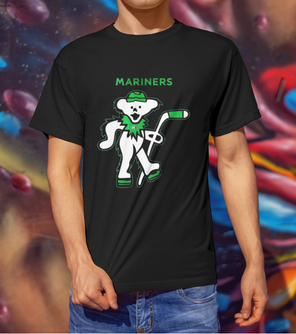 Maine Mariners 2025 Grateful Dead Night Hockey Dancing Bear T-Shirt