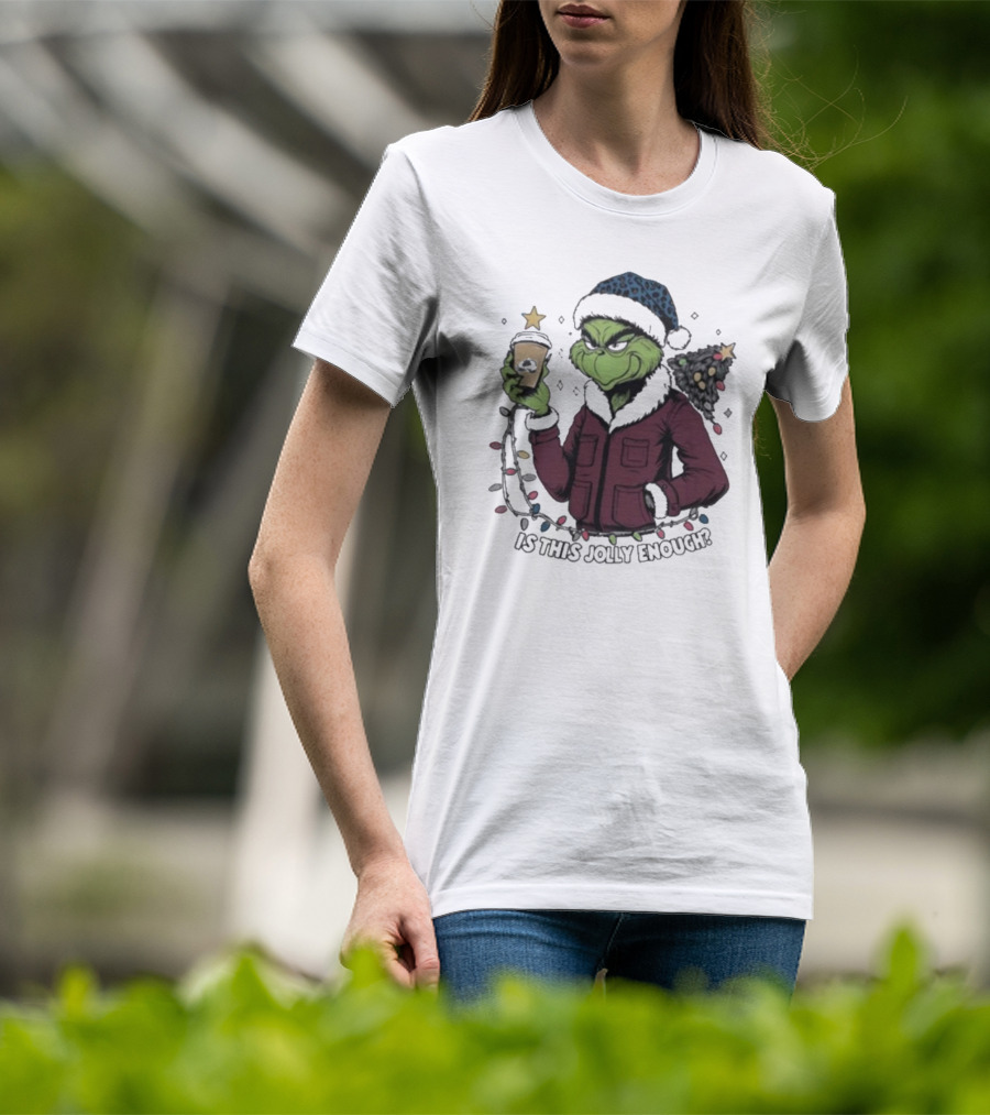 Colorado Avalanche X Santa Grinch Is This Jolly Enough Merry Christmas Holiday Cheer T-Shirt