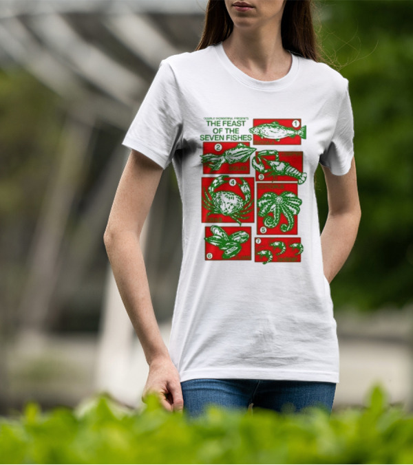 Double Wonderful Presents The Feast Of The Seven Fishes Fish Squid Lobster Crab Octopus Shrimp Clams T-Shirt