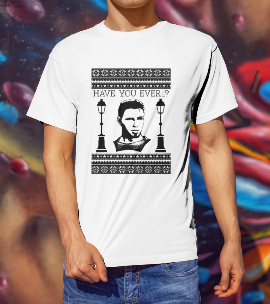 Dragon Age Alistair Have You Ever Ugly Christmas Sweater With Lamp Posts T-Shirt