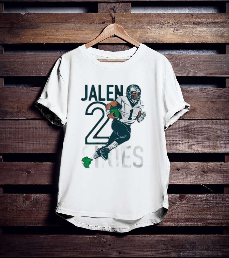 Jalen Hurts Two Shoes Philadelphia Eagles NFL Player Football Action T-Shirt
