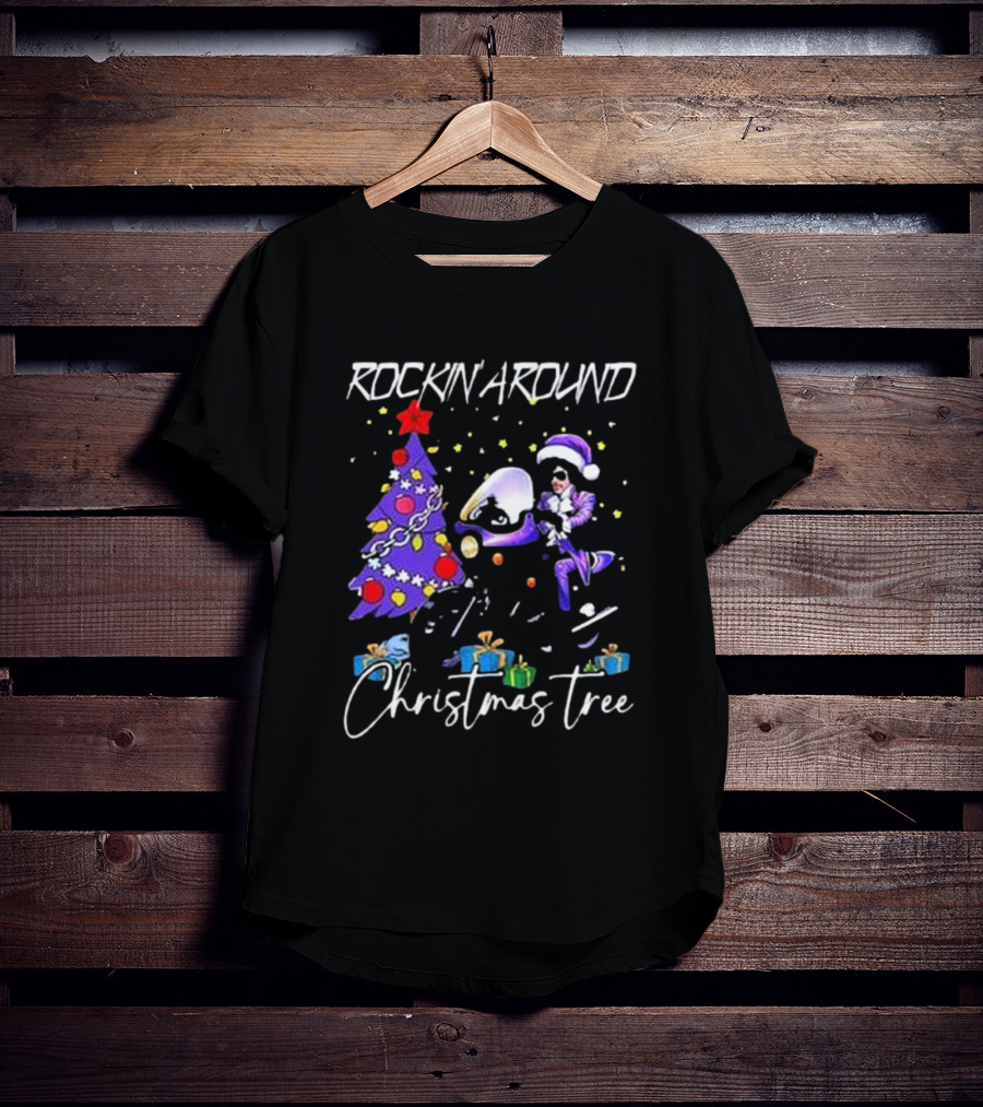 Rockin' Around Christmas Tree In Purple Outfit With Holiday Gifts T-Shirt