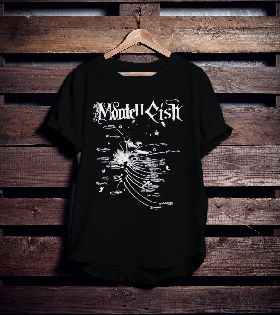 Montell Fish Elegant Black And White Abstract Pond T-Shirt