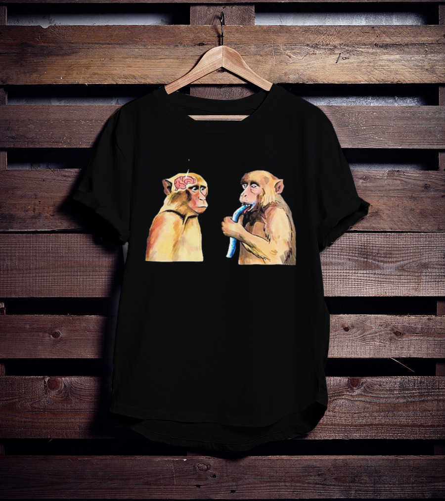 Neuron Activation Monkey Drinking Straw Connection T-Shirt