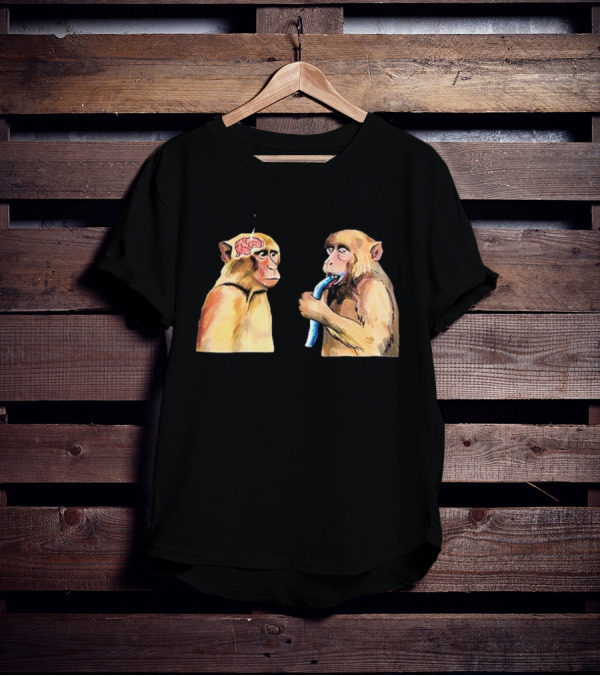 Neuron Activation Monkey Drinking Straw Connection T-Shirt