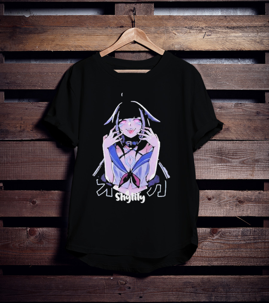 Shylily Yandere Anime Character With Fanged Smile And Pointed Ears T-Shirt