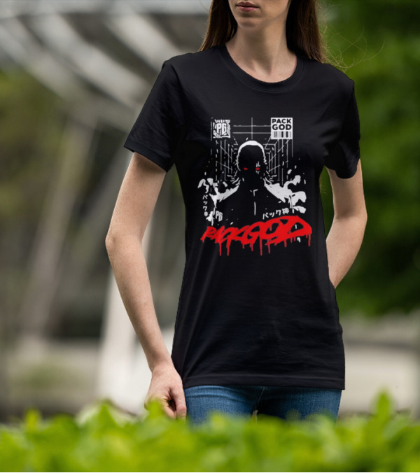 Packgod PG Red Eyes Urban Barcode Aesthetic T-Shirt