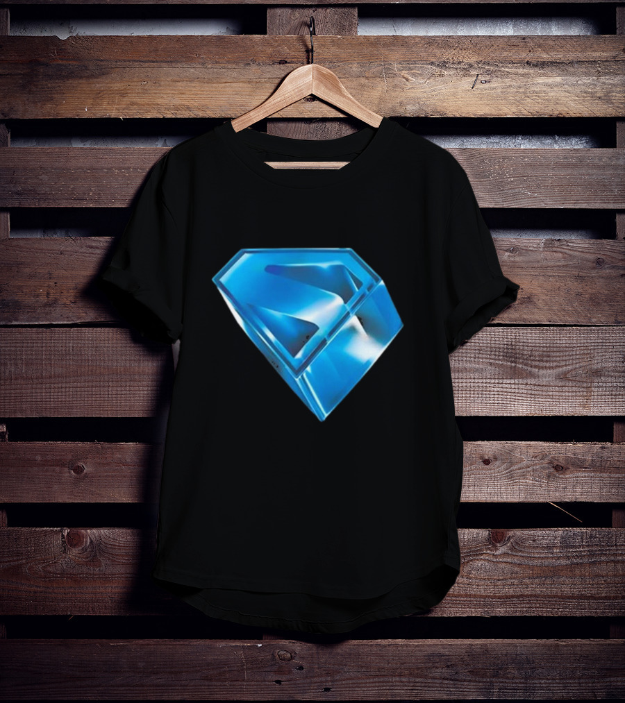 Superman 2025 Movie Stylized S-Shield Blue Diamond Emblem T-Shirt