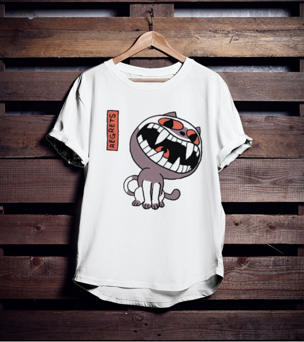 Fangamer OFF Cat Regrets Fierce Face T-Shirt