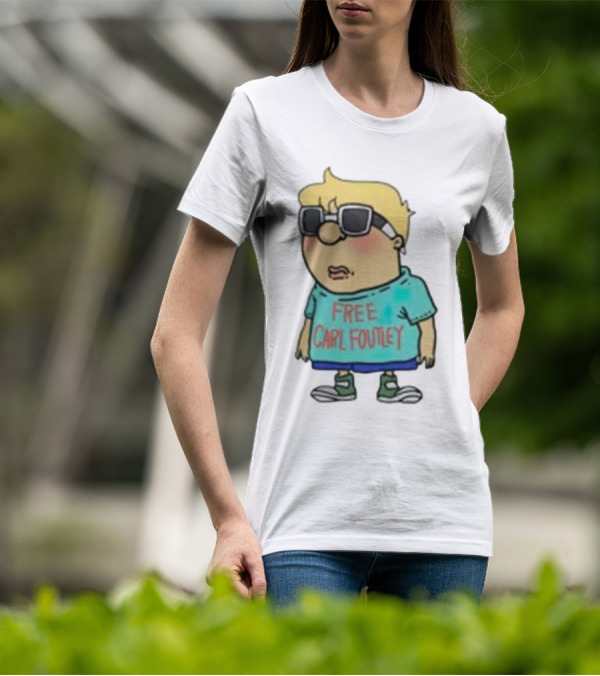 Free Carl Foutley Character With Sunglasses And Green Sneakers T-Shirt