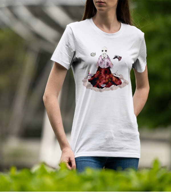 Kaguya Houraisan Fantasy Minimalist Floral Kimono T-Shirt