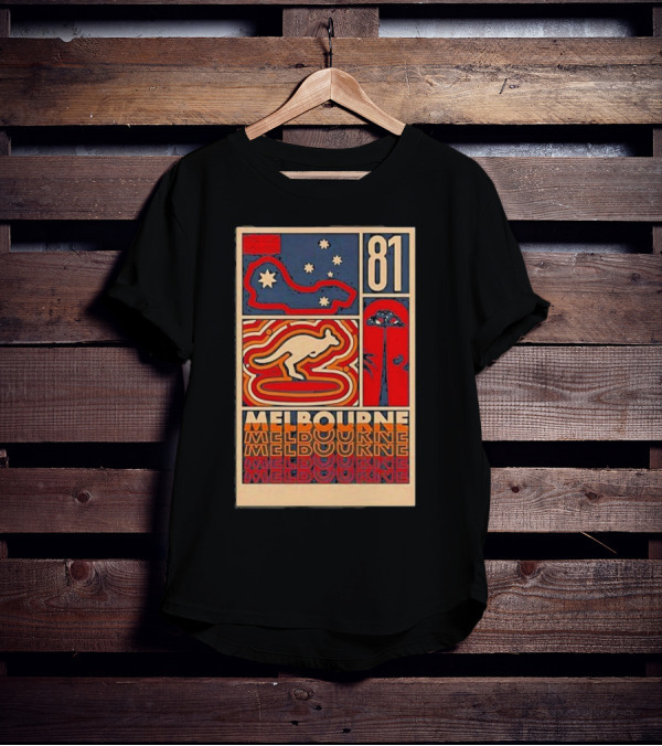 Melbourne 81 Stars Kangaroo Design Funny Oscar Piastri T-Shirt