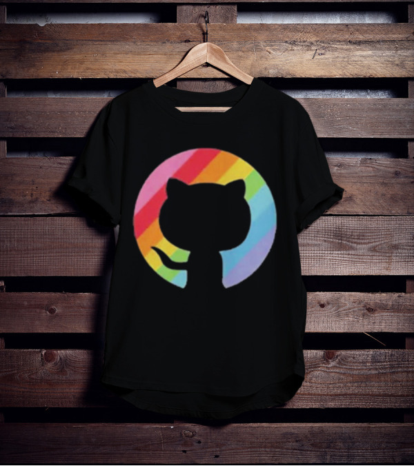 Invertocat Pride Github Merch Rainbow T-Shirt