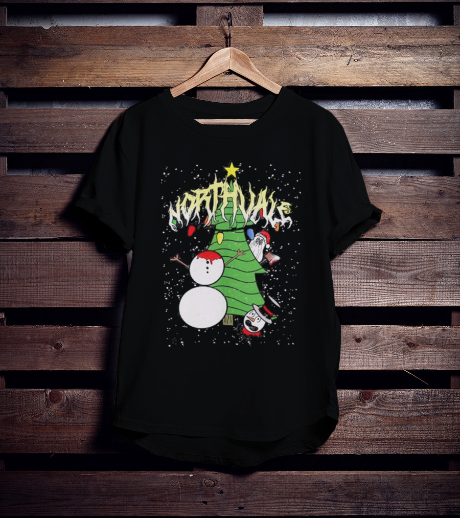Northvale Headless Snowman Christmas Tree Festive Holiday Scene T-Shirt