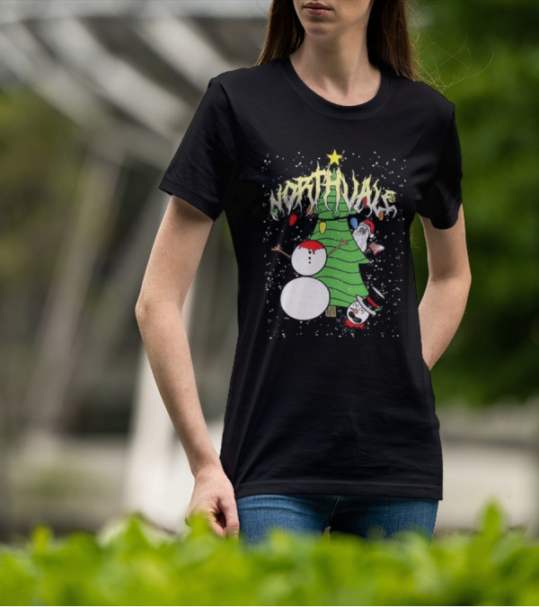 Northvale Headless Snowman Christmas Tree Festive Holiday Scene T-Shirt