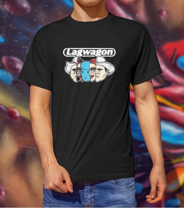 Lagwagon Faces Of The Wagon New Band Art Cowboy Mask T-Shirt