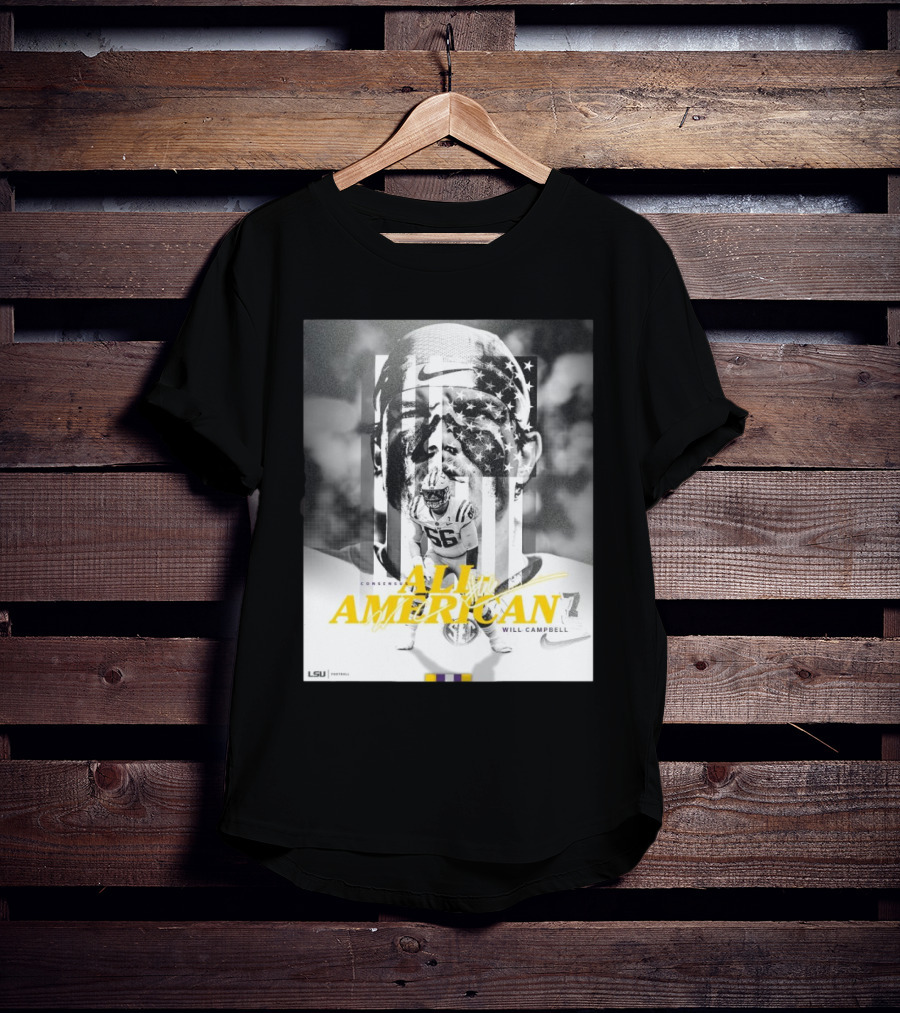 LSU Tigers Football Will Campbell Consensus All-American #66 T-Shirt