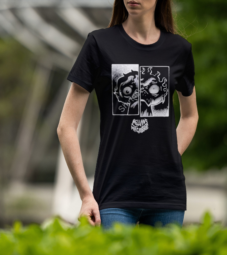 MeatCanyon Merch Melvin’s Macabre Split Face Creepy Comic T-Shirt