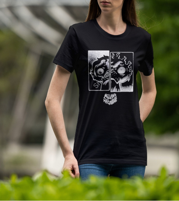 MeatCanyon Merch Melvin’s Macabre Split Face Creepy Comic T-Shirt