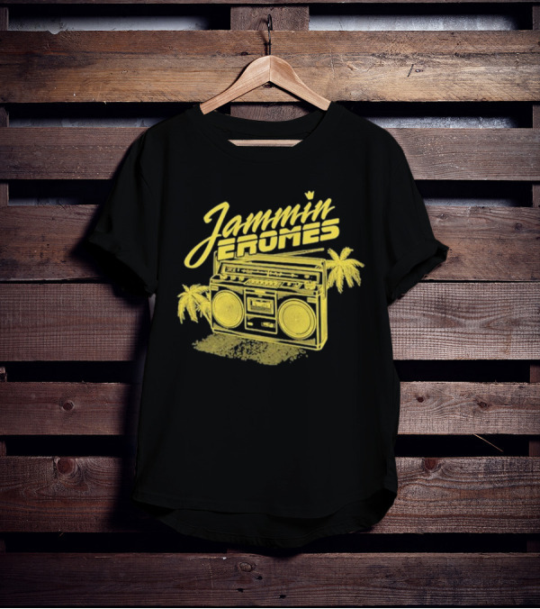 Jammin Jerome's Boombox Tropical Vibes Snowfall Collection T-Shirt