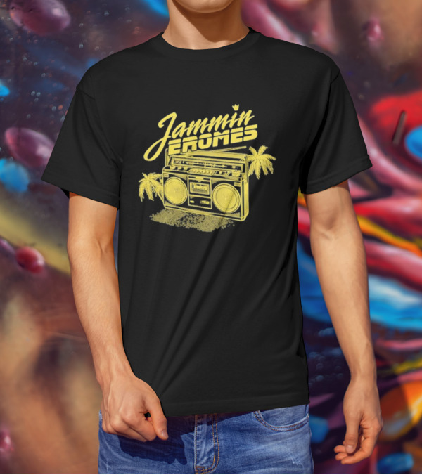 Jammin Jerome's Boombox Tropical Vibes Snowfall Collection T-Shirt
