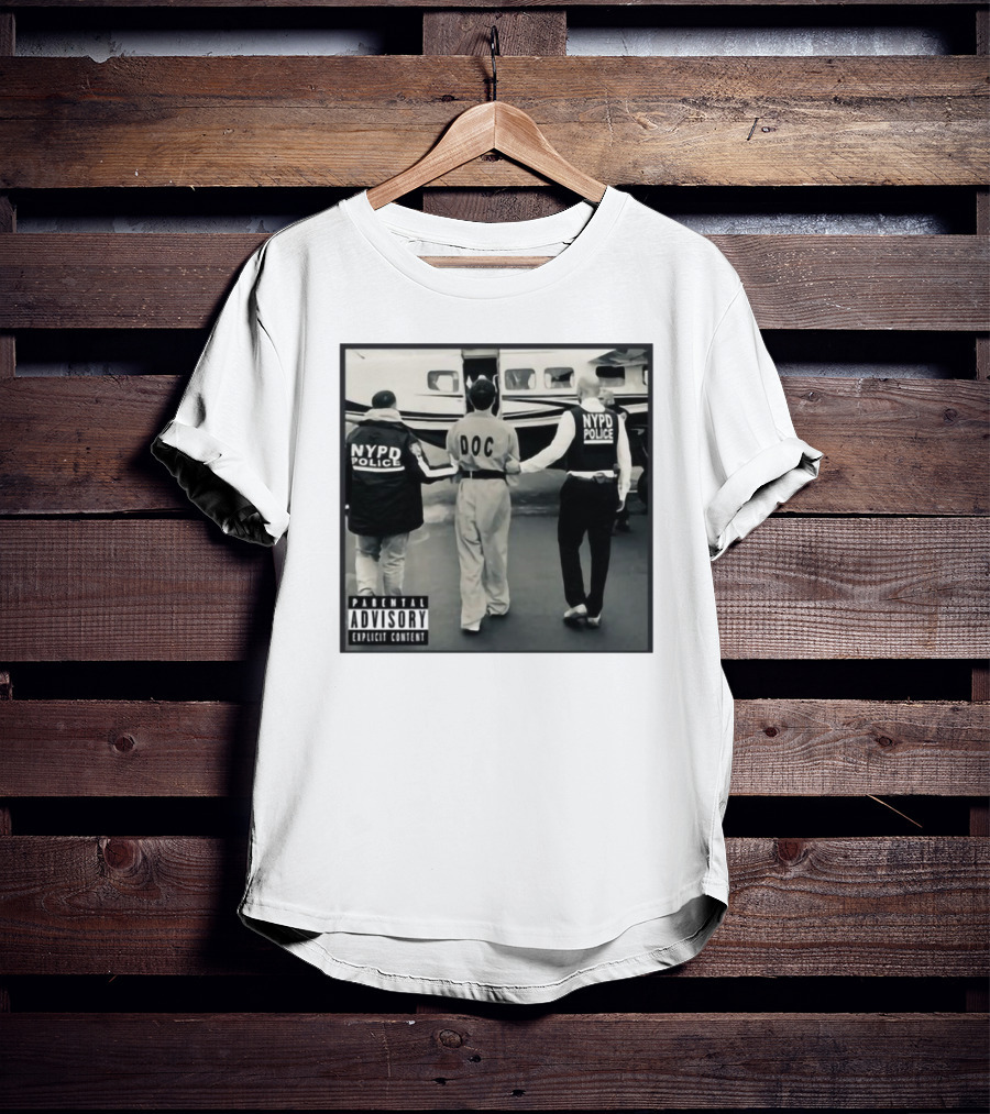 NYPD Police DOC Helicopter Pad Album Cover Parental Advisory T-Shirt