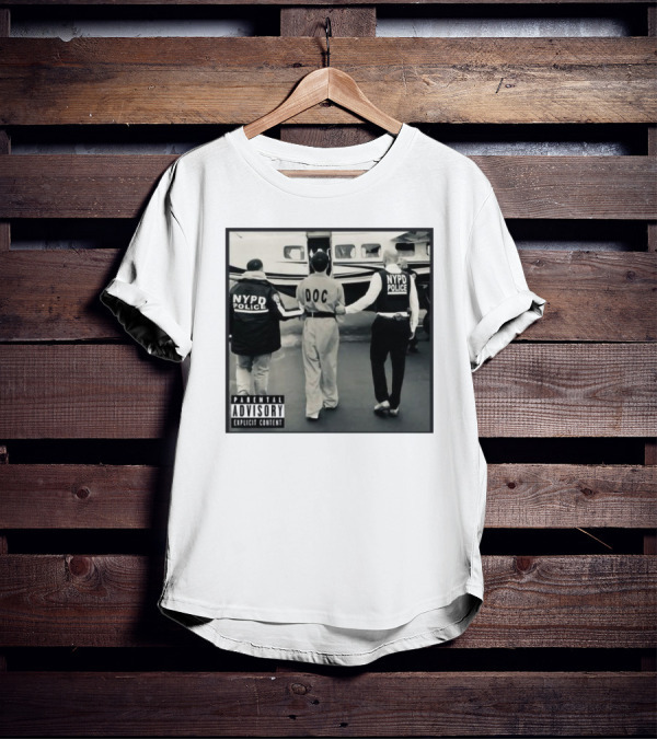 NYPD Police DOC Helicopter Pad Album Cover Parental Advisory T-Shirt