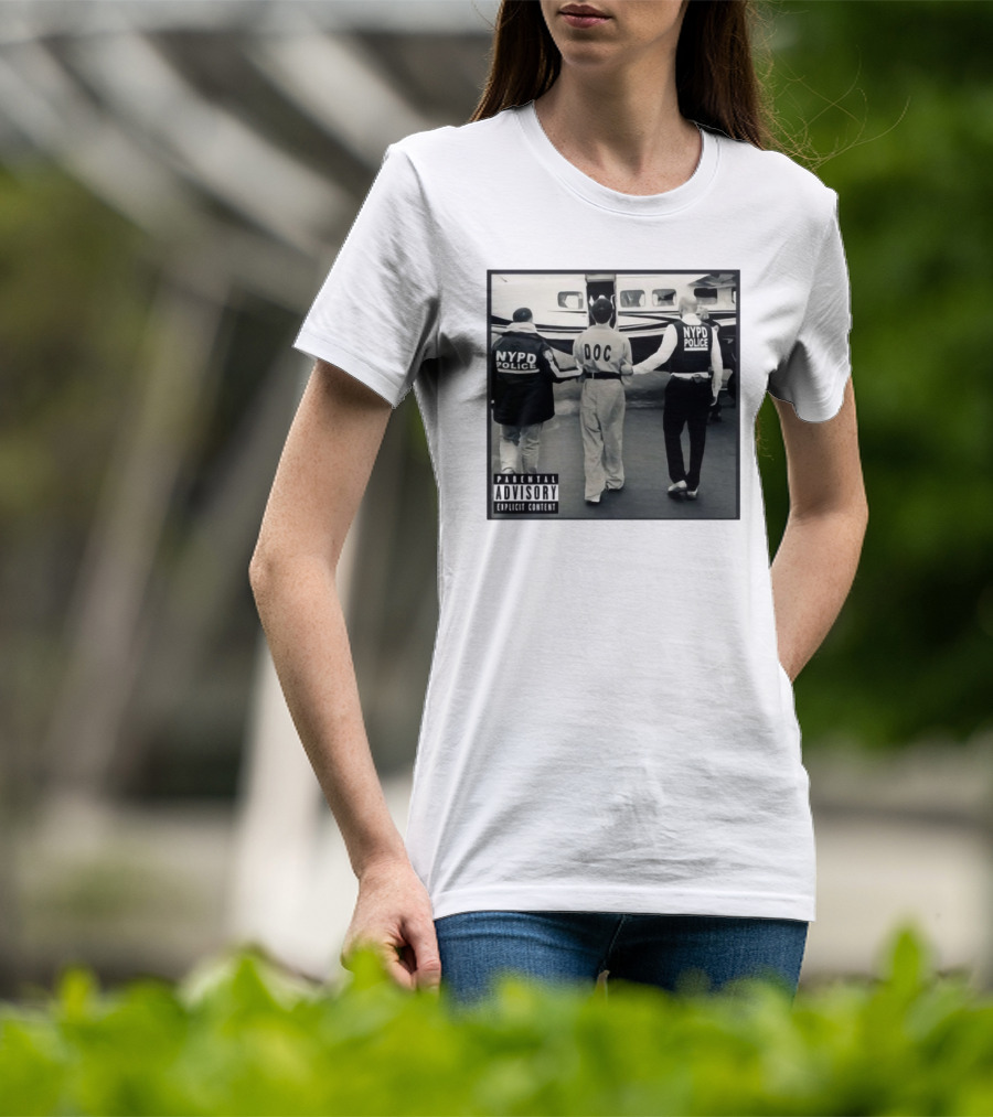 NYPD Police DOC Helicopter Pad Album Cover Parental Advisory T-Shirt
