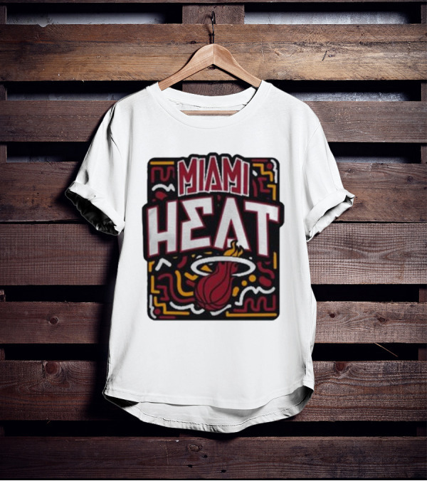 MIAMI HEAT Vibes Basketball Flame T-Shirt