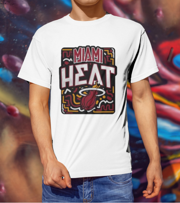 MIAMI HEAT Vibes Basketball Flame T-Shirt