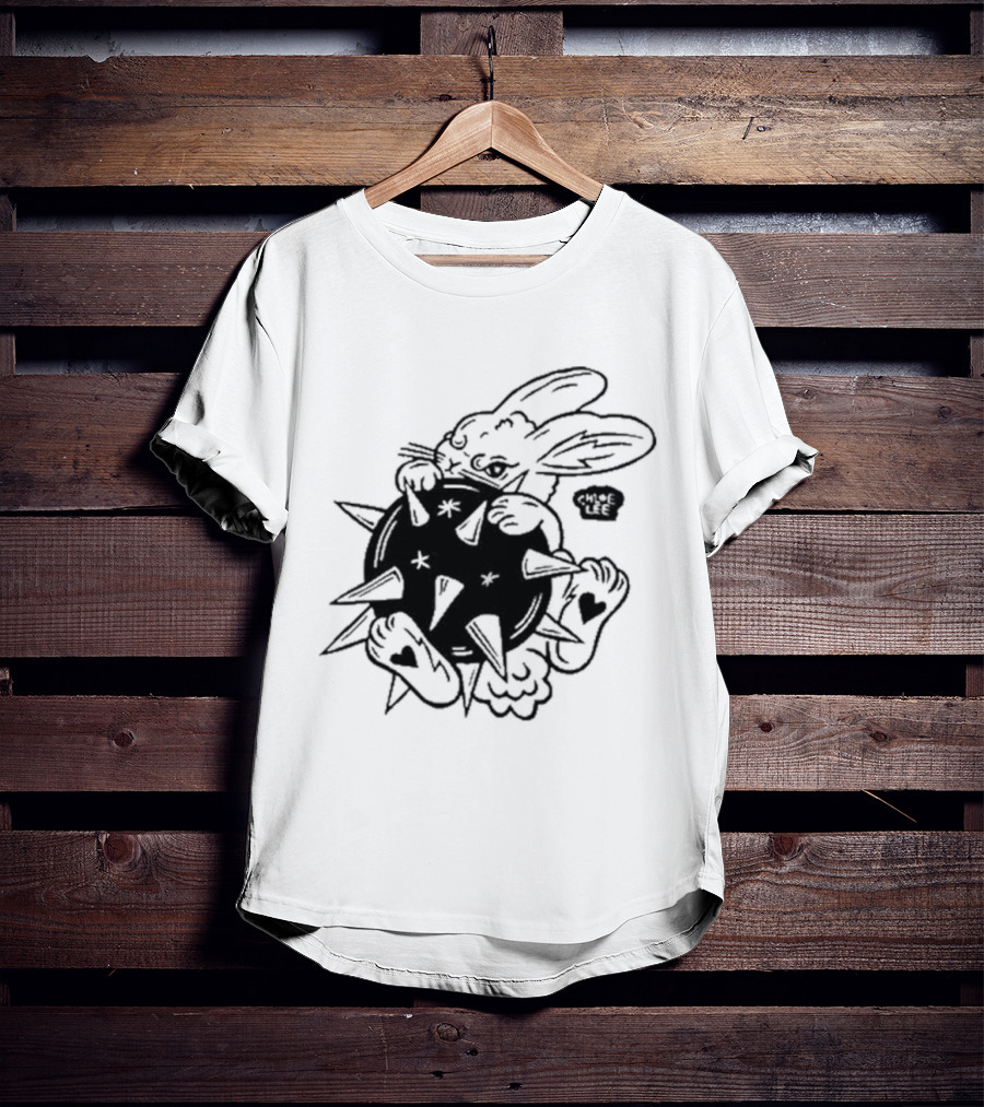 Chloeleeart Morningstar Bunny Holding Spiked Ball With Stars And Hearts T-Shirt
