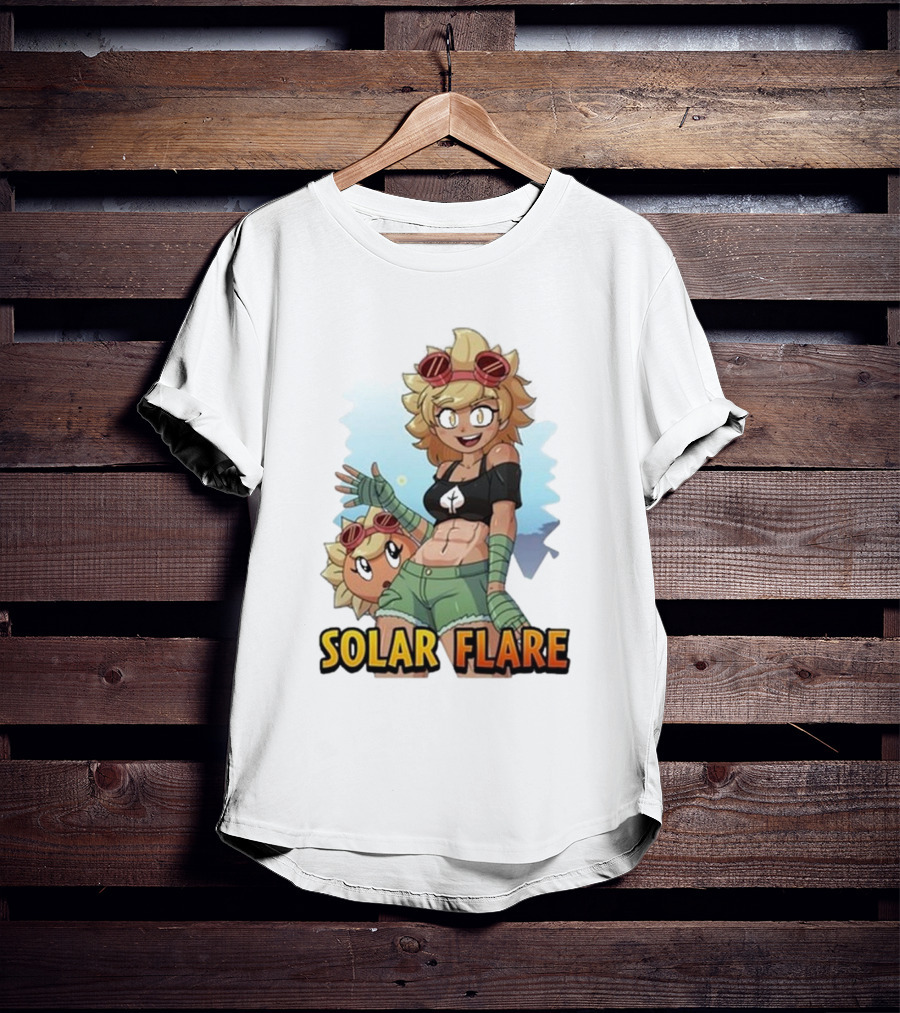 Solar Flare Anime Style Character With Blonde Hair And Goggles T-Shirt