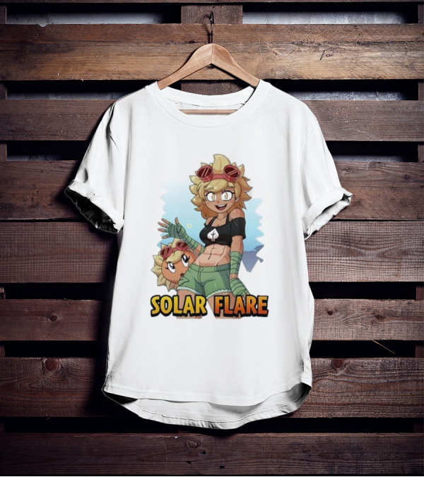 Solar Flare Anime Style Character With Blonde Hair And Goggles T-Shirt