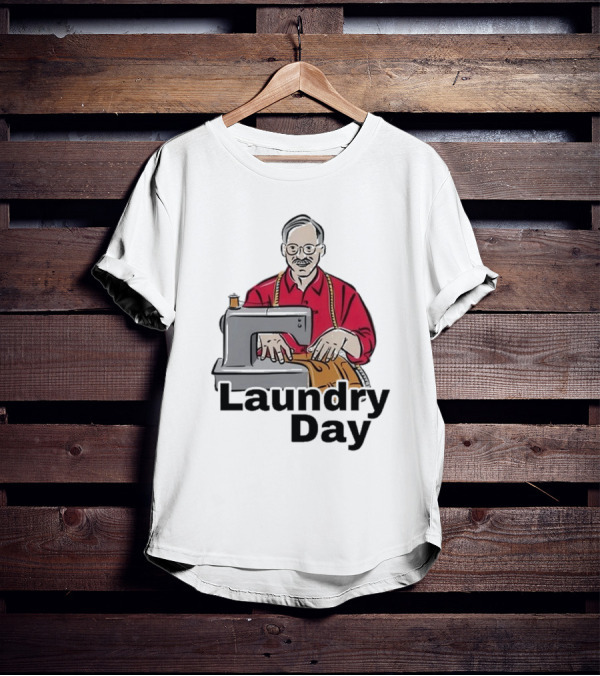 Laundry Day Retro Tailor With Sewing Machine T-Shirt
