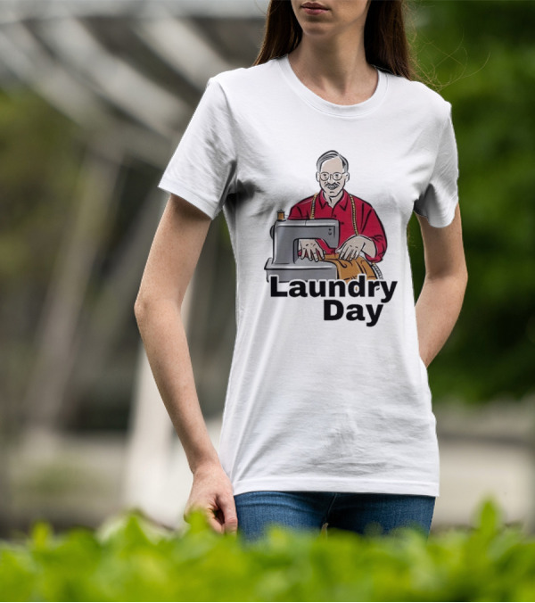 Laundry Day Retro Tailor With Sewing Machine T-Shirt