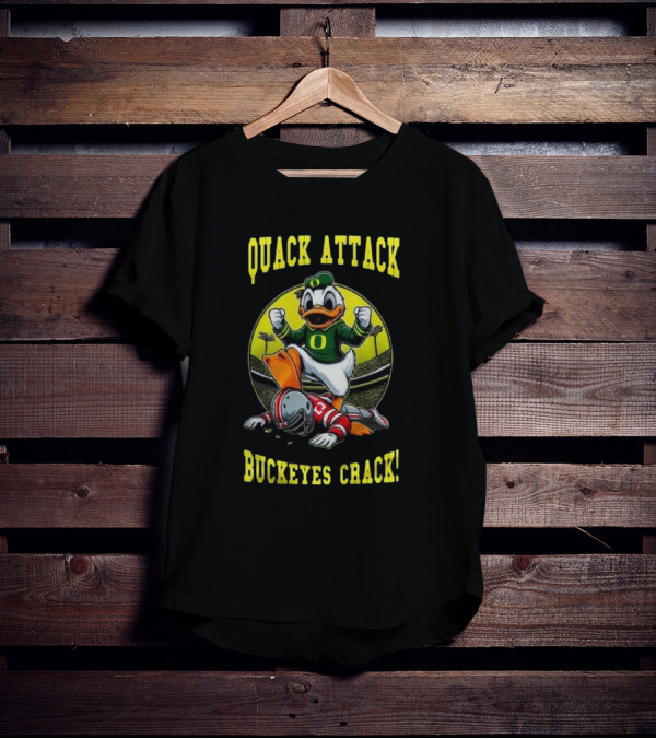 Oregon Ducks Quack Attack Buckeyes Crack Football Mascot Showdown 2025 T-Shirt