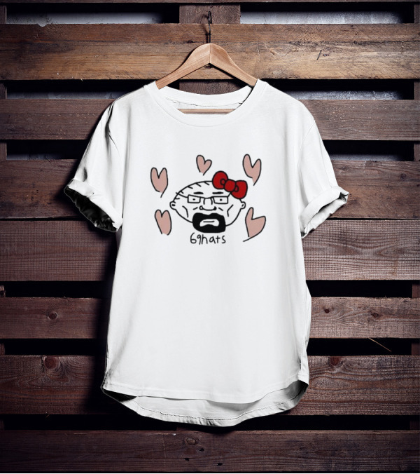 69Hats Hello Waltuh Character Mashup With Red Bow And Hearts T-Shirt