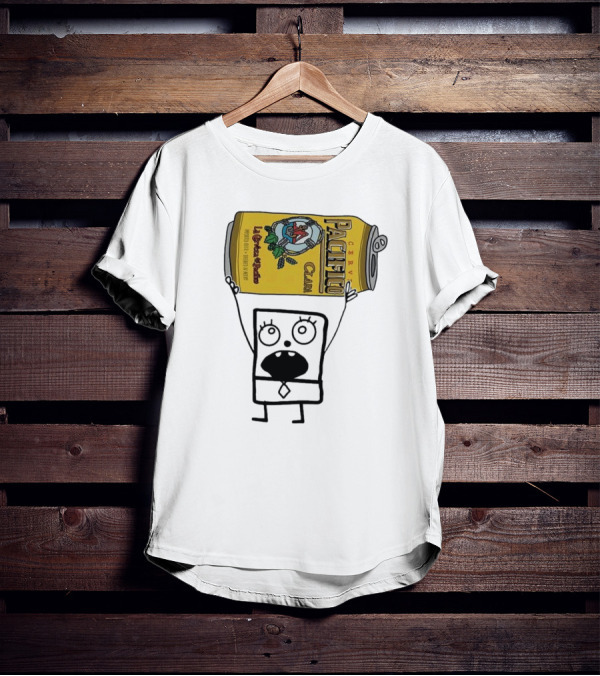 Doodlebob Holding Pacifico Clara La Cerveza Del Pacifico Beer Can T-Shirt