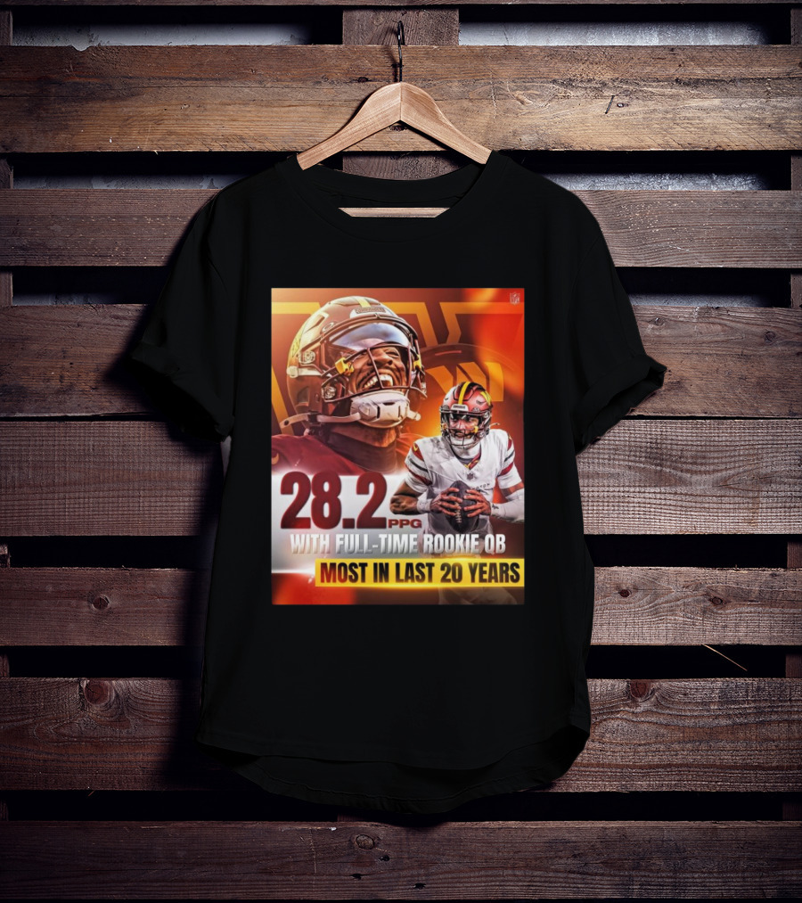 Washington Commanders NFL 28.2 PPG With Full-Time Rookie QB Most In Last 20 Years T-Shirt