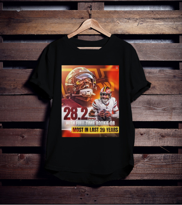 Washington Commanders NFL 28.2 PPG With Full-Time Rookie QB Most In Last 20 Years T-Shirt