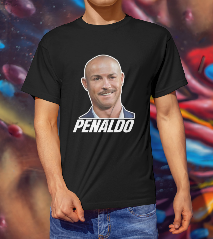Bruhtees Penaldo Head Bald Mustache T-Shirt