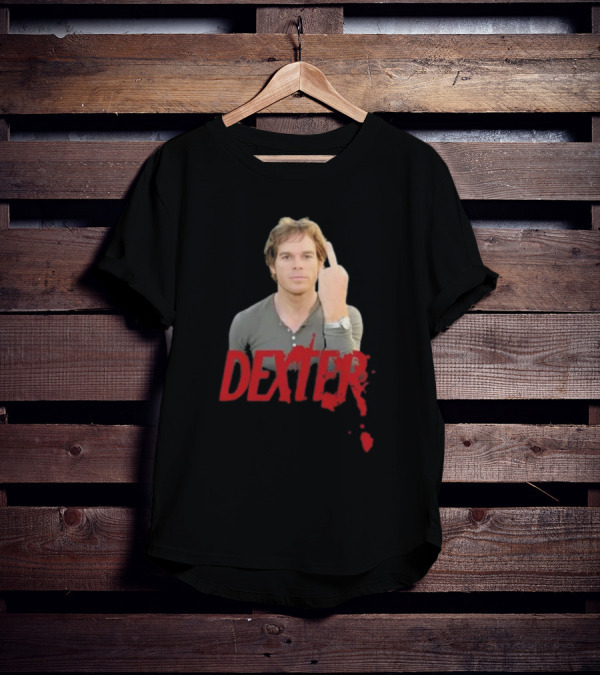 Dexter Middle Finger Blood Splatter T-Shirt
