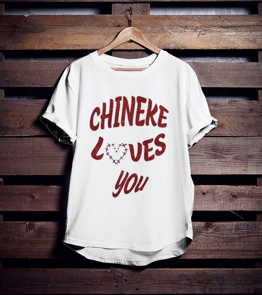 Chineke Loves You Heart Design Christmas T-Shirt
