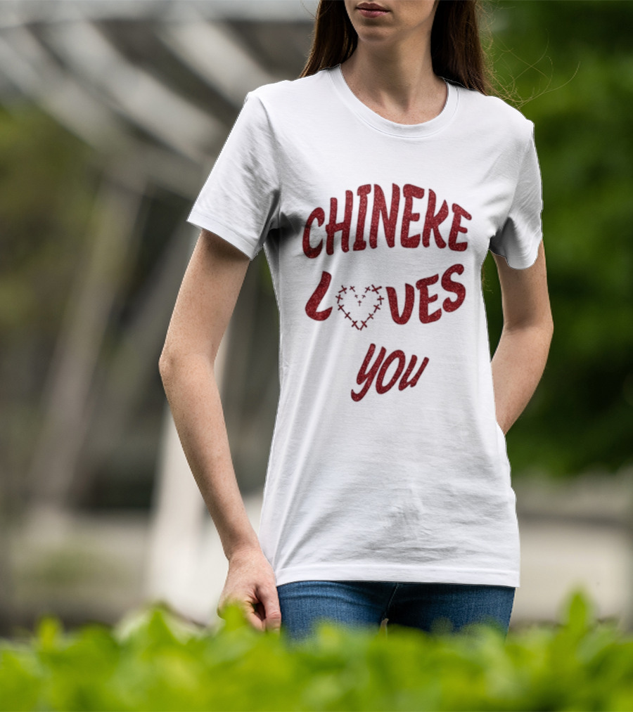 Chineke Loves You Heart Design Christmas T-Shirt