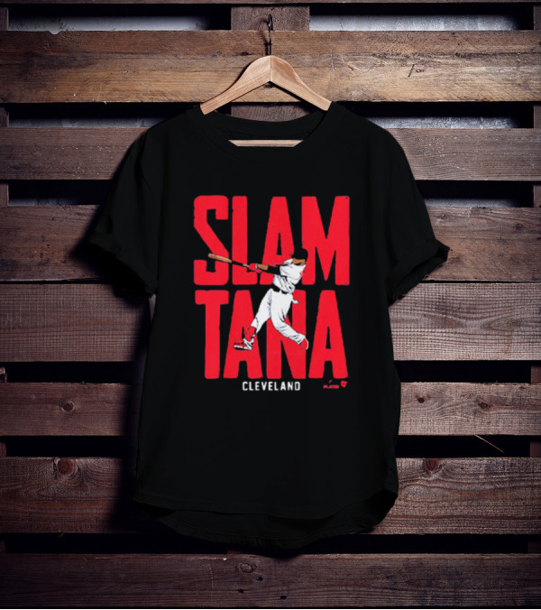 Slamtana Cleveland Guardians MLB Carlos Santana Baseball Player T-Shirt