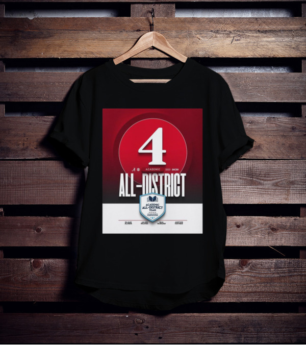 Alabama Crimson Tide Academic All-District Honorees Olaus Alinen Jalen Milroe Qua Russaw Justice Haynes T-Shirt